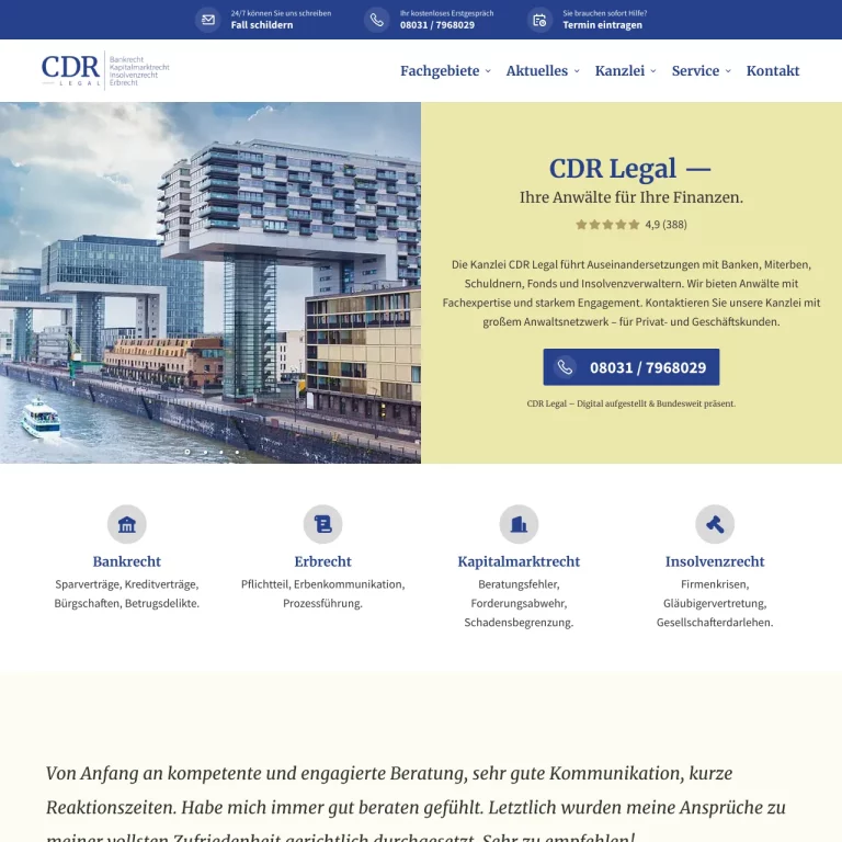 CDR Legal – Kanzlei für Bankrecht, Kapitalmarktrecht, Insolvenzrecht und Erbrecht